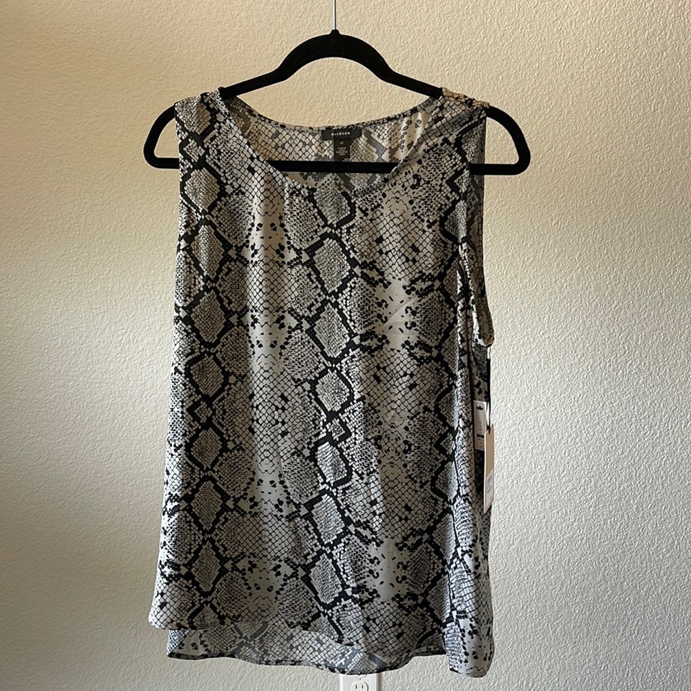 Gray Snake Print Halogen Top, Size XL